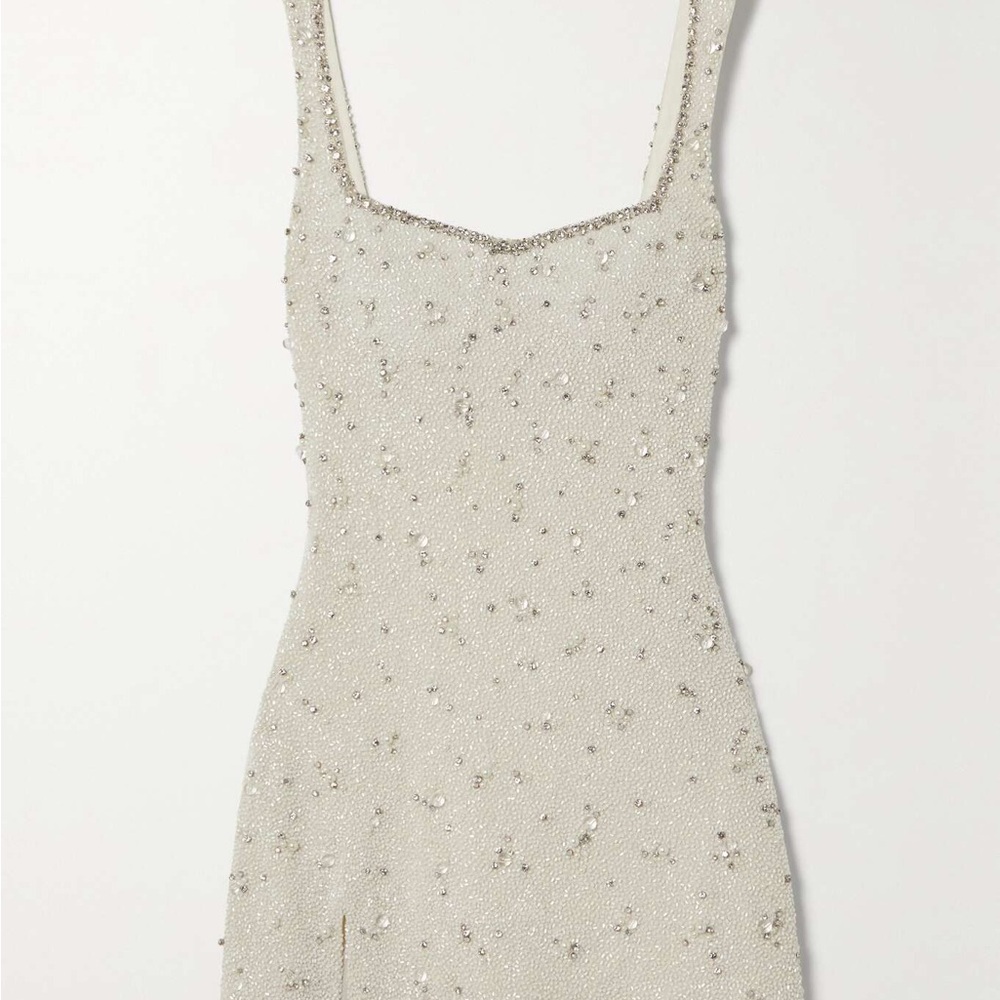 Clio Peppiatt Embellished stretch-tulle mini dress